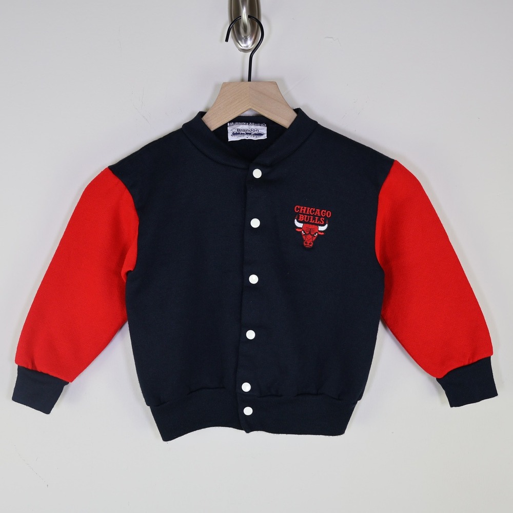 Vintage Chicago Bulls Kids Varsity Jacket Black Red Size 4‎ Made in USA